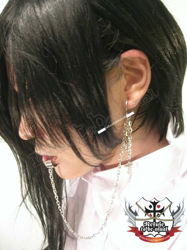 PUNK ROCK GOTH EARRING+LIP CHAIN BODY JEWELRY Labret IV
